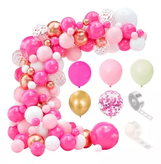 100 Art Arco Organico Rosa Fucsia Globo Barbie Babyshower