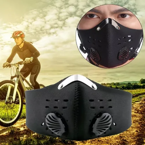 Mascara Tapaboca Moto Deportes Neopreno Spandex Negro Filtro