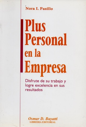 Libro Plus Personal En La Empresa  De Nora Fusillo