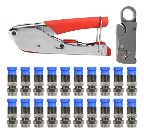 Engarzadore De Cable Coaxial, Kit De Herramientas De Compres