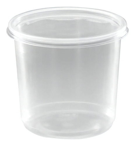 Pote / Envase Plástico 24 Oz - 750 Ml Con Tapa (25 Uds) Color Transparente