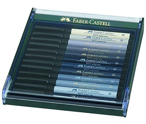 Fabercastell 12er Tema Conjunto Pitt Artista Pluma B Gris To