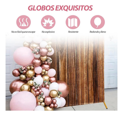 Juego De Globos Para Decoraciones De Fiesta, Kit De Globos Dorado Oscuro Paquete De Globos
