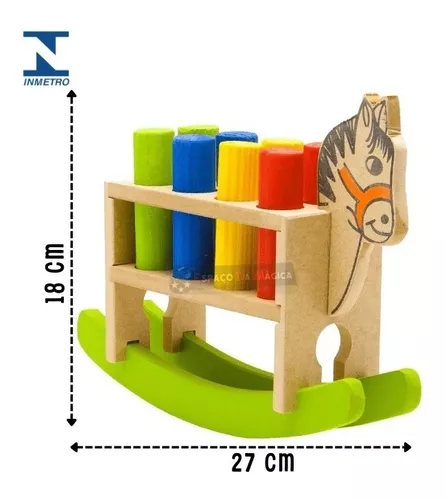 Jogo Torre Inteligente Madeira Montessoriano Para Bebê Brinquedos Meninos  Meninas Pedagógico 3 Anos