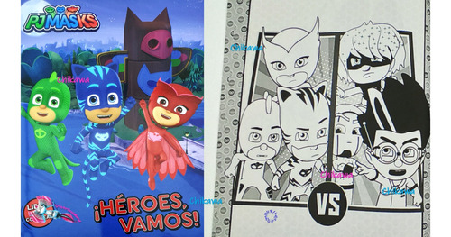 15 Libro Para Colorear Pj Mask, Tamaño Carta, 16 Paginas :)