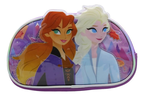 Cartuchera Escolar Frozen Disney Anna Elsa Princesas Color Violeta Liso