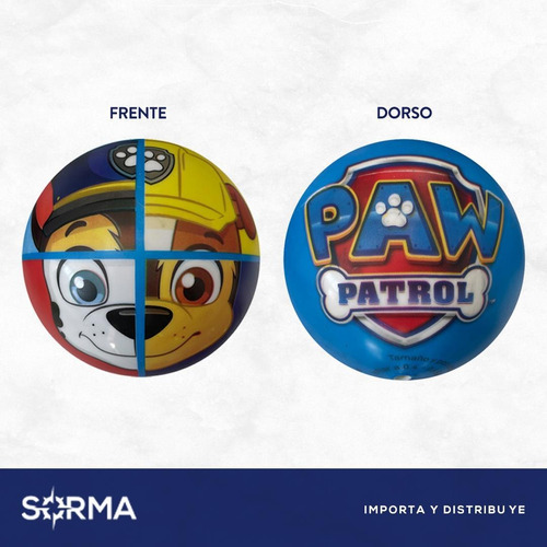 Imagen 3 de 8 de Pelota Goma Paw Patrol Licencia Oficial