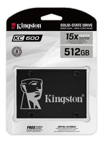 Disco Estado Sólido Kingston Kc600 512gb Sata 6 Gbps 2.5