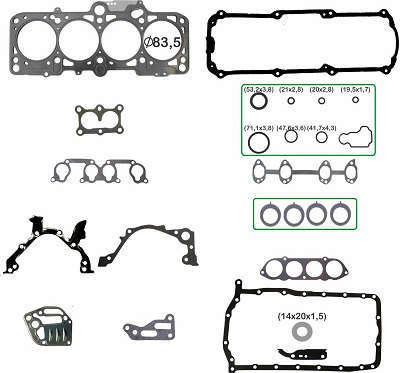 Jogo Junta Motor Fibra Vw Passat 2.0 8v 115cv Gasolina 96/97