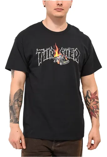 Remera thrasher negra sale
