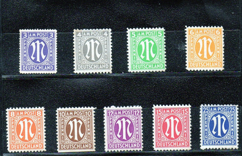 Alemania Am Post 1945 Michel 1/9 Serie Completa Mint. Mira!!