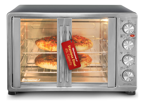 Horno Tostador Doble Puerta Con 4 Mandos Y 2 Estantes 355 Cm