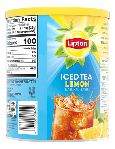 Mezcla De Té Helado De Limón Endulzada 10 Qt