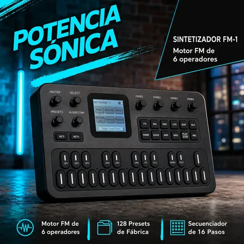 Z Sintetizador Fm Portátil M-vave Fm-1 Bluetooth Midi X