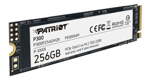 Unidade sólida Patriot P300 de 256 GB M.2 Pcle Gen 3x4