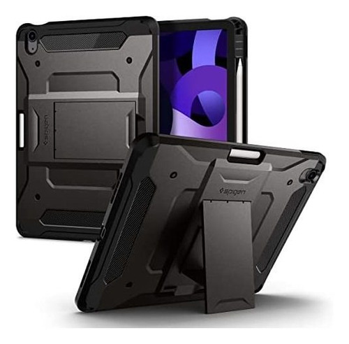 Imagen 1 de 8 de Funda Spigen Tough Armor Pro Para iPad Air 4th/5th Gunmetal