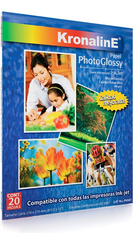 Papel Fotográfico Photoglossy P/ Impresoras Injkjet T Carta