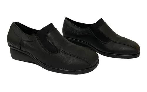Zapato De Cuero Con El sticos Taco Corrido Manock Calzado Cuotas