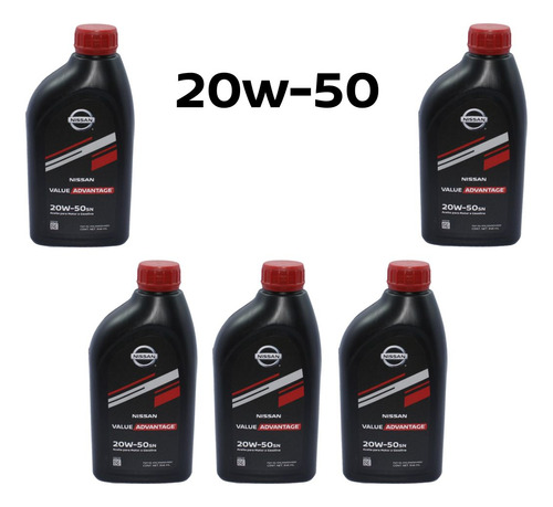 Paquete 5pz Aceite Motor 20w50 Sentra Se-r 2007-2012