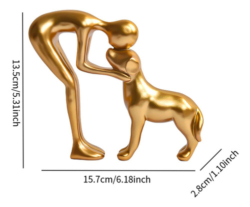 Abraza La Figura De Perro Estatua De La Estatua De La Mesa
