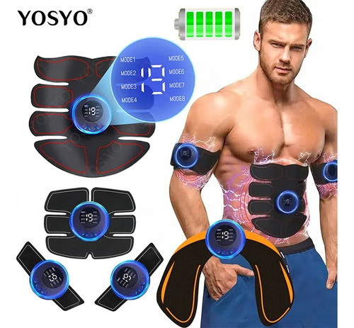 Estimulador Muscular Recarregavel Choque Abdominal + Display