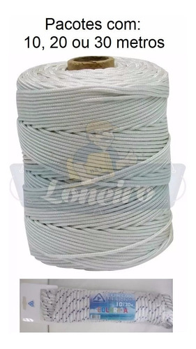 Corda Branca Pp Amarrações Lonas Caminhão 10mm 4kg 200 Mts