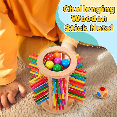 Montessori Juegos De Mesa Para Niños De 4-6-8-12, 48 Palos D