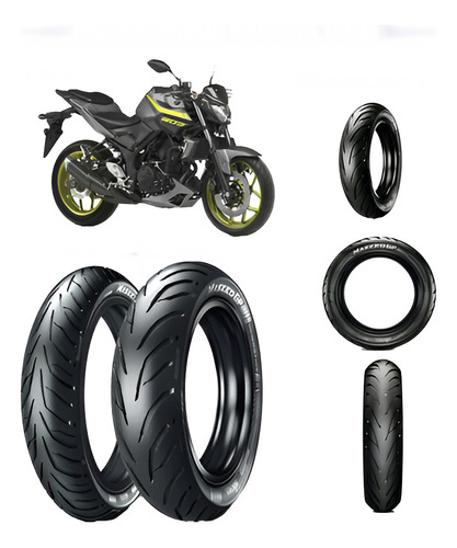 Pneu 110/70-17 E Pneu 140/70-17 Mt 03 Yamaha Sem Camara Ira