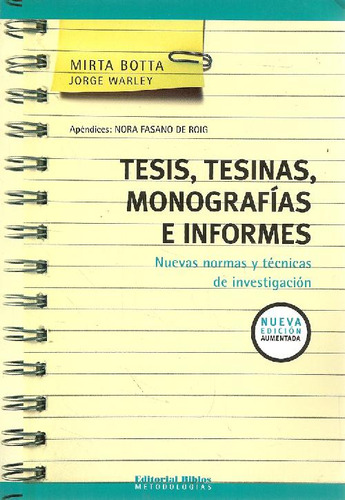 Libro Tesis, Tesinas, Monografías E Informes De Jorge Warley