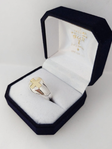 Anillo Profesión Enfermera - Aux.enfermeria Plata Y Cruz 18k