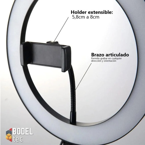Imagen 4 de 5 de Combo Tira Led Rgb 5050 5m +aro De Luz 26 Cm Con Trípode 2m