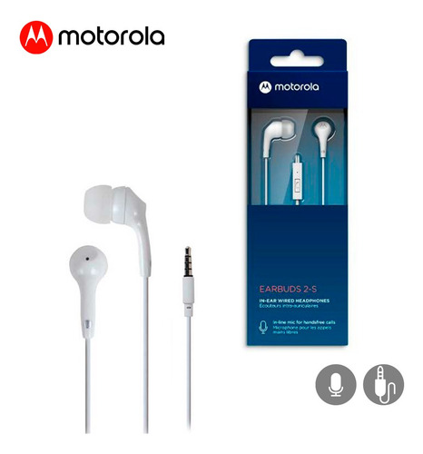 Motorola Audífonos In Ear Wired Cmicro Earbuds 2s Blanco