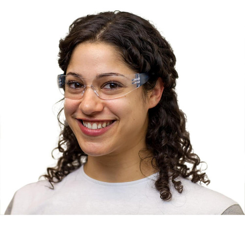 Gafas De Seguridad Bison Life - Lente Clara Y Templo Azul