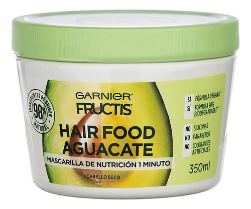 Garnier Fructis HairFood Acondicionador Aguacate Pelo seco, 350ml