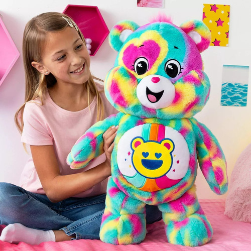 Care Bears Peluche Jumbo Good Vibes Buena Vibra 60cm Color Cian