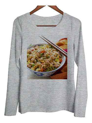 Remera Mujer Ml Arroz Chino Gastronomia Asia Plato Cheff P2