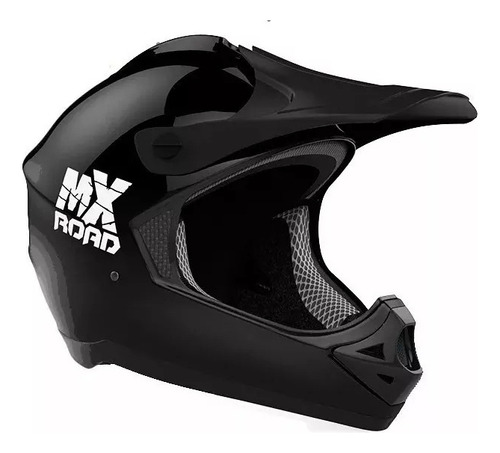 Casco Para Moto Cross Halcon Mx Road Negro Xl (62cm)año 2024