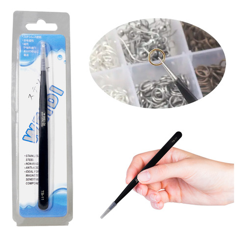 Pinza Punta Recta De Precision Acero Inoxidable Ts-11