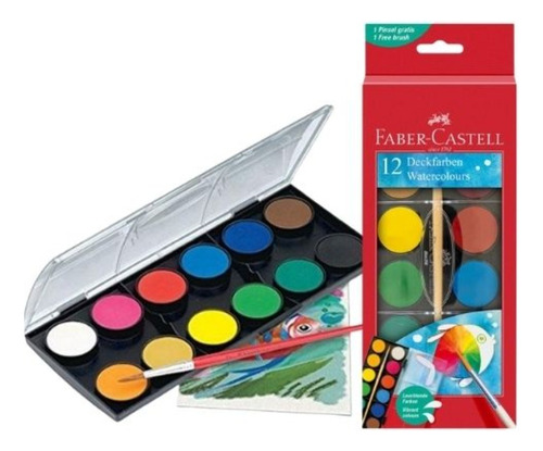 Acuarelas Faber-castell X12 Colores X1 Und