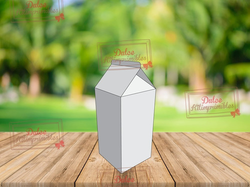 Patron Molde Cajita Caja Milk Box Imprimible Editable 59