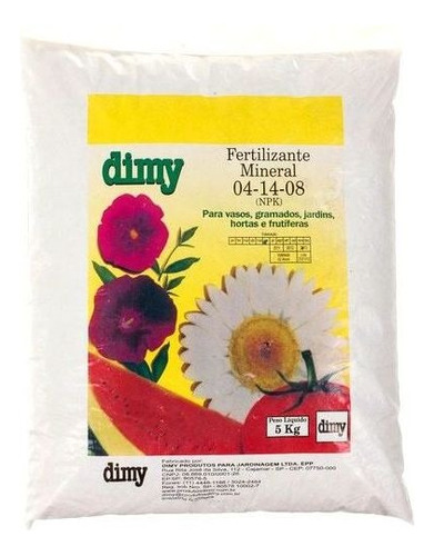 Fertilizante Adubo Mineral Npk 04-14-08 Granulado 5kg Dimy