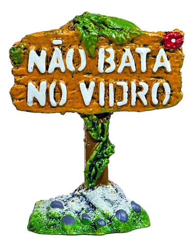 Enfeite Ou Ornamento Para Aquários Placa Não Bata No Vidro