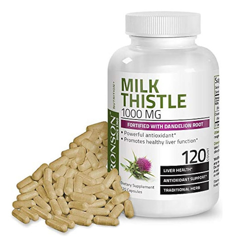 Milk Thistle 1000 Mg Silymarin Marianum & Dandelion Root Ayu