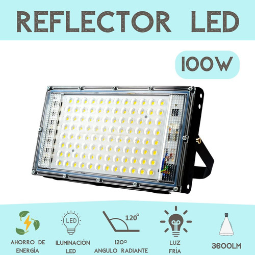 Pack De 15 Reflectores Led 100 Watts Resistencia A La Humedad Luz Fría 3600lm Ahorro De Energía Protección Ip65 Ideal Para Exteriores