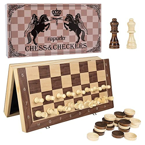 Ropoda Magnetic Chess Set, 15  Pizarra De Madera Xg8mt