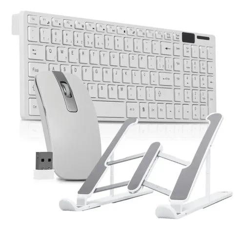Kit Para Notebook Teclado E​ Mouse Sem Fio Usb E Suporte Top