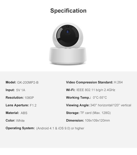 Camara Ip Sonoff / Gk-200mp2-b Uso Interior - Ewelink