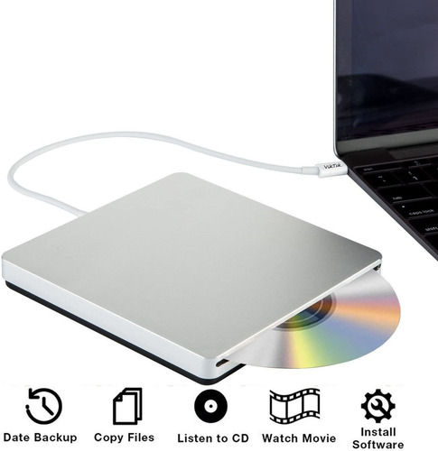 Imagen 3 de 7 de Viktck Tpye C Usb C Superdrive Lector Externo De Dvd/cd Y...