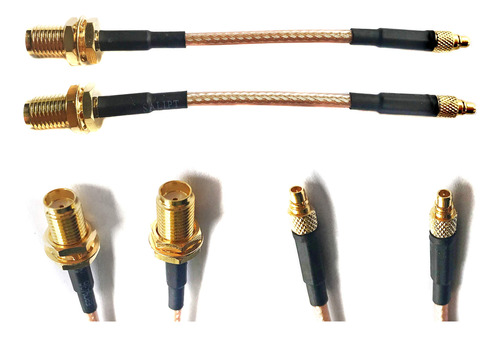 Paquete De 2 Conectores De Antena Hembra Rf Rg316 Pigtail Sm