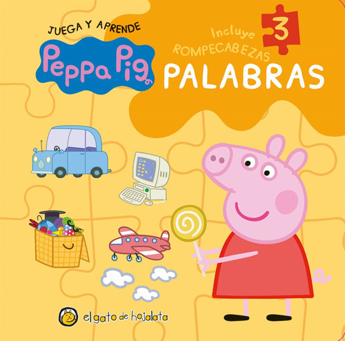 JUEGA Y APRENDE, PALABRAS - CON ROMPECABEZAS, de Peppa Pig. Editorial Guadal, tapa dura en español, 2023